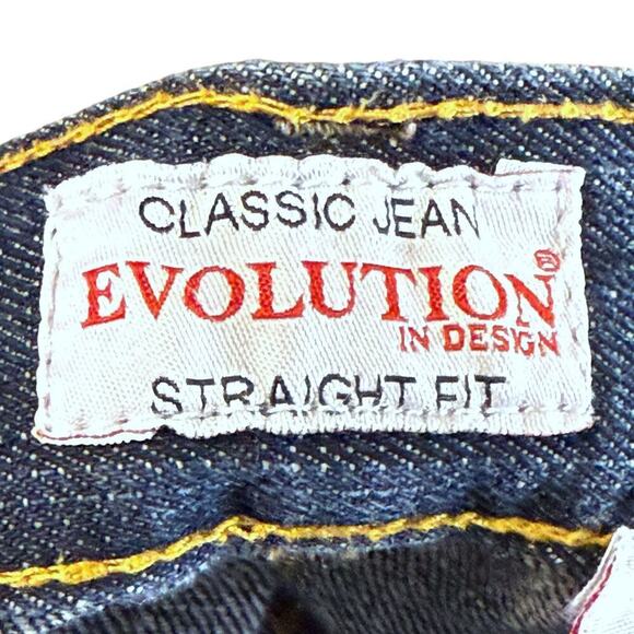 VTG Evolution in Design Jeans Mens Straight Leg Dark Wash Y2K Classic Size 38/34 - Picture 5 of 7